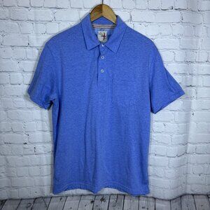RELWEN Men's Polo Shirt Blue Short Sleeve Size Large Chest Pocket FLAWS